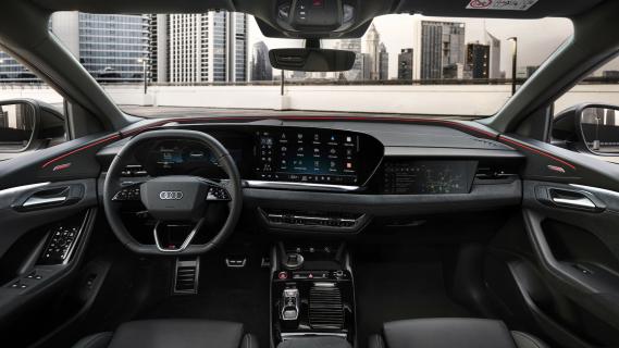 Audi SQ6 Sportback e-tron (2024) blauw interieur dashboard