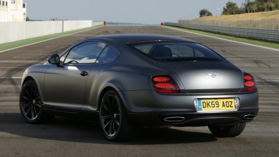 Bentley Continental GT Super Sport grijs zijkant achter