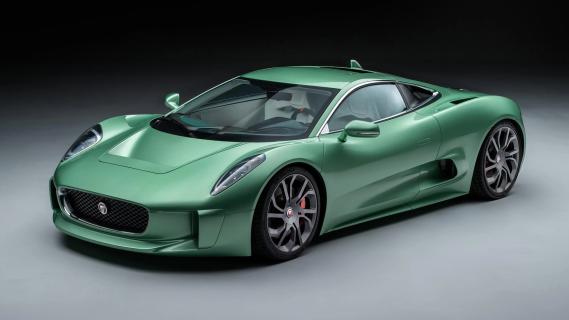 Callum Jaguar C-X75 groen 2024 zijkant voor schuin links