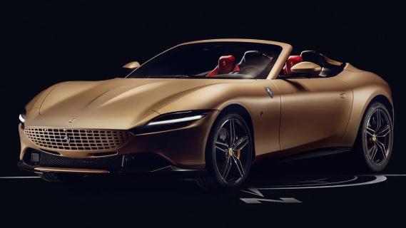 Ferrari Roma Spider Tailor Made brons zijkant links voor schuin