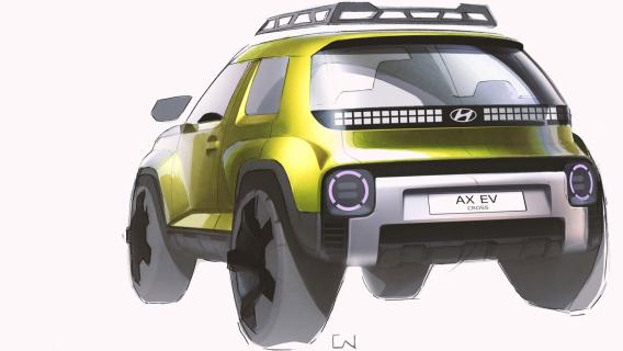 Hyundai Inster Cross (2024) schets achterkant