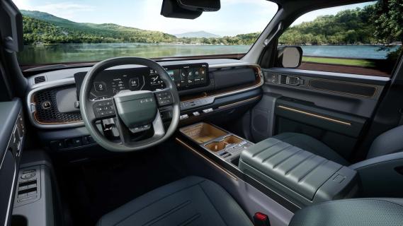 Kia Tasman (2024) interieur dashboard links zijkant schuin