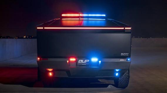 Tesla Cybertruck politieauto achterzijde