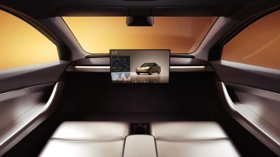 Tesla Robotaxi interieur-voorkant