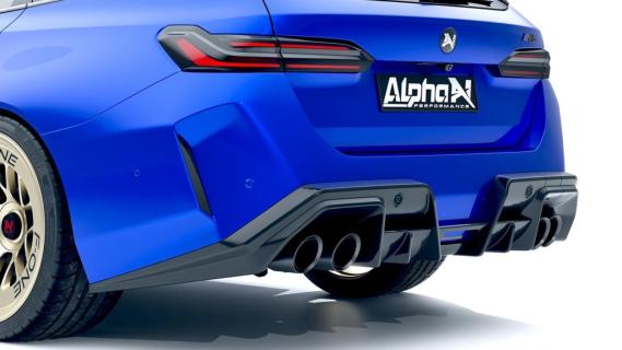 Alpha-N BMW M5 Touring (G99) blauw (2025) achterzijde uitlaat