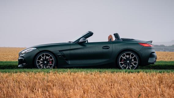 BMW Z4 groen links zijkant dak omlaag