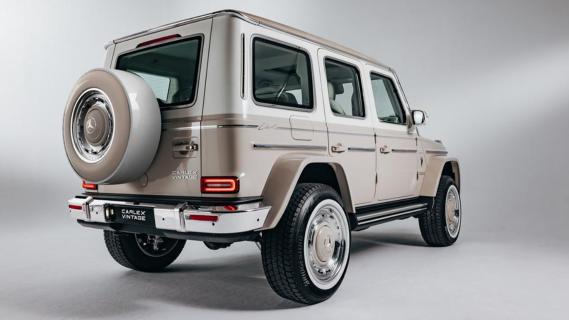 Carlex Vintage Mercedes G-klasse (W463) beige (2025) zijkant achter schuin rechts