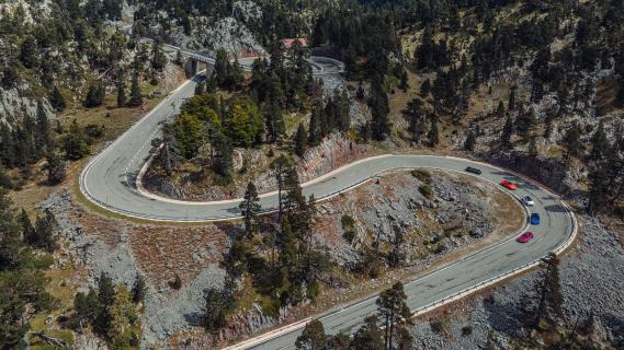 Speedweek S-bochten helikopterfoto