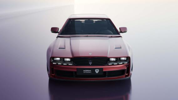 Modena Automobili Maserati Shamal Restomod (2025) voorkant render