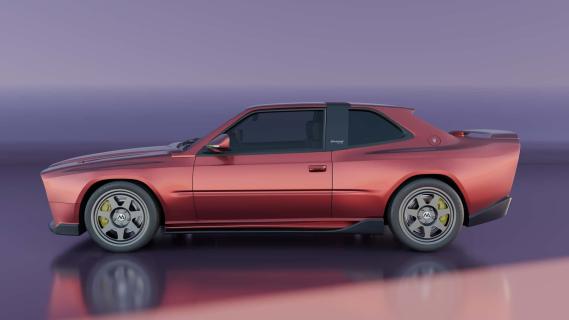 Modena Automobili Maserati Shamal Restomod (2025) zijkant links laag render