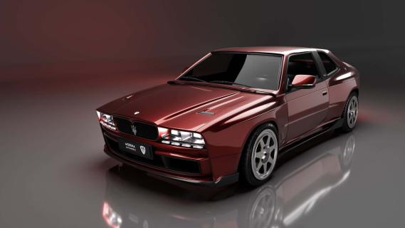 Modena Automobili Maserati Shamal Restomod (2025) zijkant links schuin render