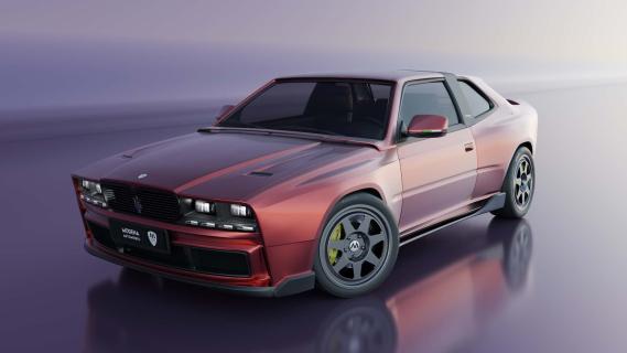 Modena Automobili Maserati Shamal Restomod (2025) rood zijkant schuin voor render