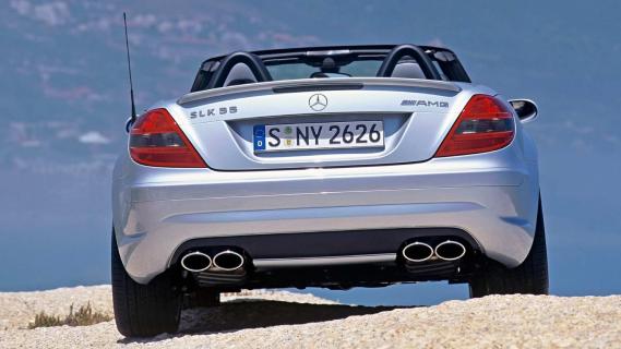 Mercedes SLK 55 AMG (R171) grijs (2004) achterzijde