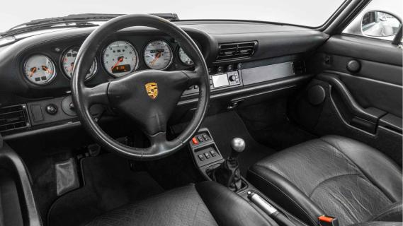 Porsche 911 Turbo WLSII (993) grijs (1998) interieur zwart leer dashboard