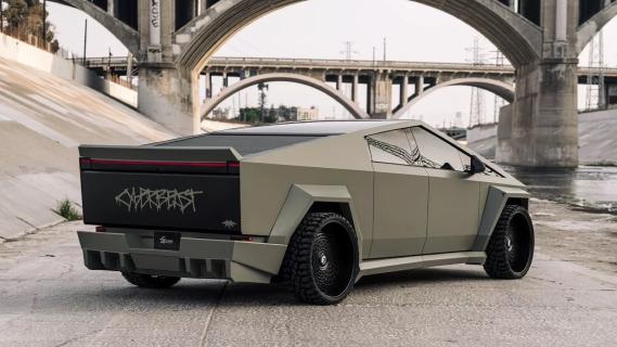 Tesla Cybertruck Waido Cyberbeast bodykit (2024) grijs rechts achter schuin