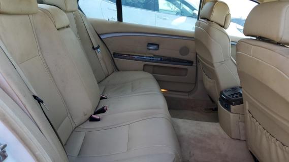 BMW 750 Li (E66, LCI) wit (2008) interieur beige achterbank