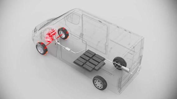 Challenger X150 camper PHEV (2024) dwarsdoorsnede aandrijflijn accupakketten