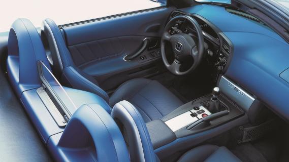 Honda S2000 (AP2) blauw (2003) interieur blauw bovenaanzicht