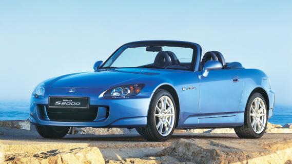 Honda S2000 (AP2) blauw (2003) zijkant voor links schuin stilstaand