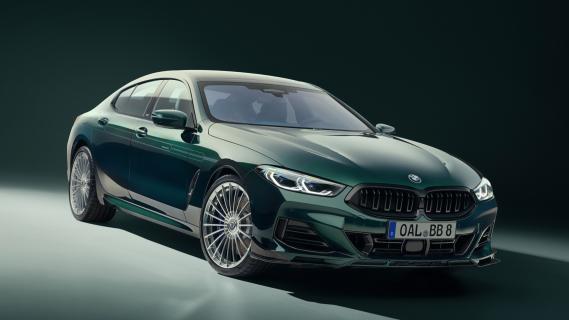 Alpina B8 GT Gran Coupé (G16) groen (2025) zijkant rechts voor schuin laag