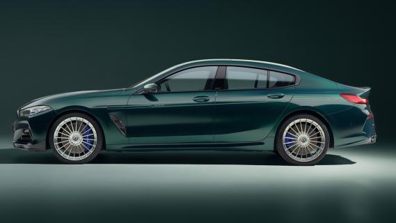 Alpina B8 GT Gran Coupé (G16) groen (2025) zijkant links laag