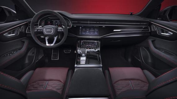 Audi RS Q8 Performance rood (2025) interieur dashboard