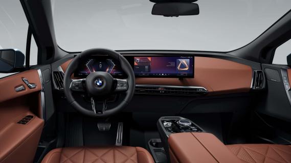 BMW iX LCI (i20) wit (2025) interieur dashboard bruin