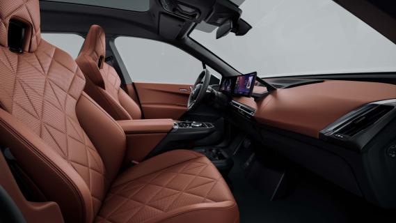 BMW iX LCI (i20) wit (2025) interieur sportstoelen bruin