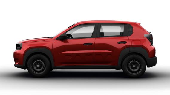 Fiat Panda Pop Hybride rood (2025) zijkant links