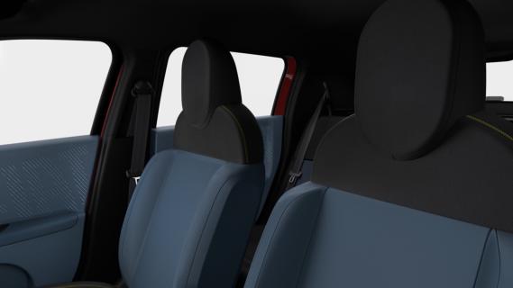 Fiat Panda Pop Hybride rood (2025) interieur stoelen