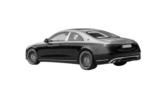 Mercedes Maybach S-klasse Coupé patenttekening zijkant links achter schuin