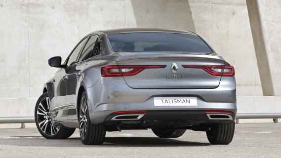 Renault Talsiman Initiale Paris sedan grijs achterkant links zij