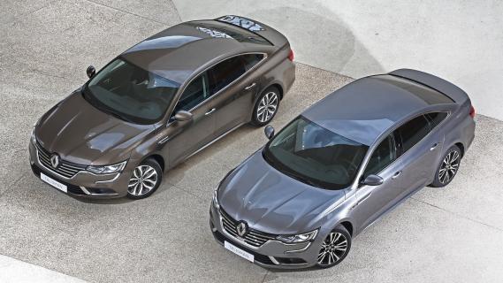 Renault Talisman bruin grijs linksvoor schuin boven hoog