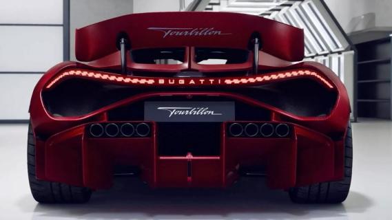 Bugatti Tourbillon Equippe Pur Sang-pakket rood (2025) achterkant uitlaten