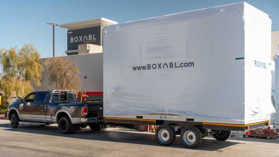 Caravan (of eigenlijk huis op aanhanger) van Boxabl