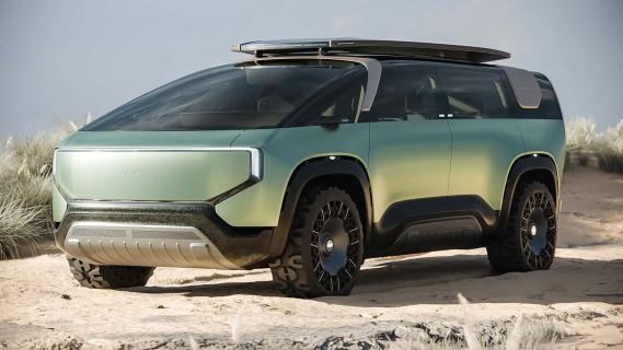 Chery New Journey Concept groen (2025) zijkant voor schuin