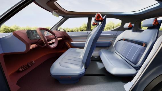 Kia EV2 Concept (2025) interieur zijkant links voorbank naar voren