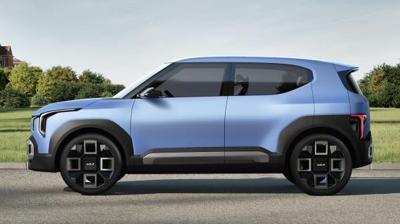 Kia EV2 Concept lichtblauw (2025) zijkant