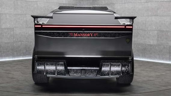 Mansory Cybertruck Elongation grijs (2025) achterkant