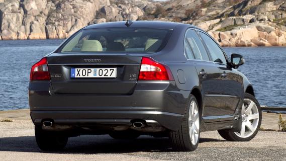 Volvo S80 AWD grijs (2007) zijkant rechts achter schuin