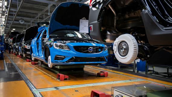 Volvo V60 Polestar (2014) blauw productielijn