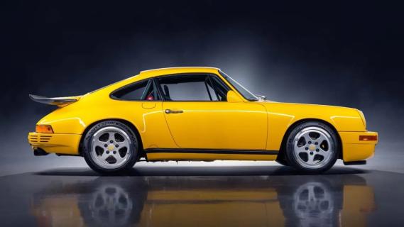 Ruf CTR Yellowbird geel (1987) zijkant rechts