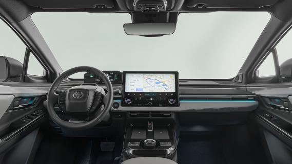 Toyota C-HR+ groengrijs (2025) interieur dashboard