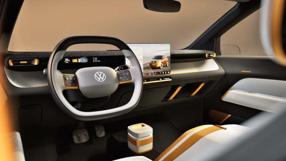 Volkswagen ID Every1 Concept geel (2025) interieur dashboard