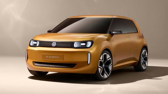 Volkswagen ID Every1 Concept geel (2025) geel zijkant links schuin voor