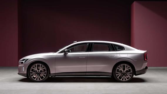 Volvo ES90 beige (2025) zijkant links