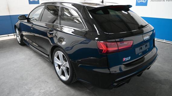 Audi RS 6 Avant Performance (4G, C7) zwart (2018) zijkant links achter schuin