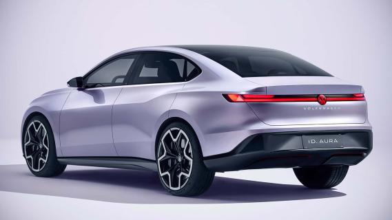 Volkswagen ID.Aura paars (2025) zijkant links schuin achter