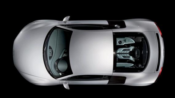 Audi R8 V8 quattro zilvergrijs (2008) bovenzijde