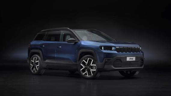 Jeep Compass blauw (2025) zijkant rechts voor